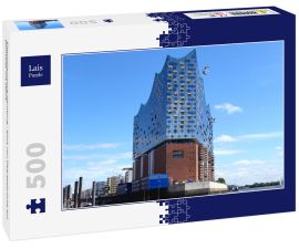 Lais Puzzle - Elbphilharmonie Hamburg - Blick von Überseebrücke auf Stirnseite mit Möwe - 500 Teile