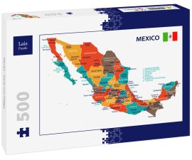 Lais Puzzle - Mexiko - Karte und Flagge  - 500 Teile
