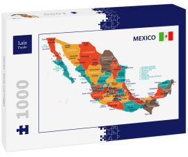 Lais Puzzle - Mexiko - Karte und Flagge  - 1.000 Teile