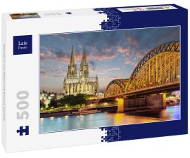 Lais Puzzle - Köln Dom am Rhein mit Brücke Skyline - 500 Teile