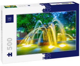 Lais Puzzle - Nachtansicht des Gauklerbrunnens im Stadtpark in Dortmund, Deutschland - 500 Teile