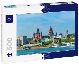 Lais Puzzle - Der Dom in Mainz hinter dem Rhein, Deutschland - 500 Teile