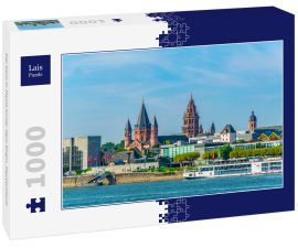 Lais Puzzle - Der Dom in Mainz hinter dem Rhein, Deutschland - 1.000 Teile