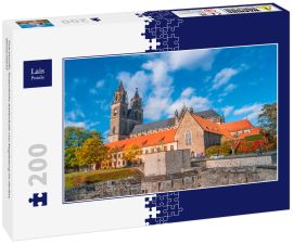 Lais Puzzle - Prachtvolle, farbenfrohe Kathedrale von Magdeburg im Herbst, Deutschland - 200 Teile