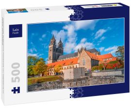 Lais Puzzle - Prachtvolle, farbenfrohe Kathedrale von Magdeburg im Herbst, Deutschland - 500 Teile