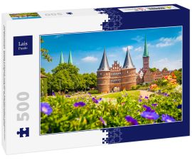 Lais Puzzle - Historische Stadt Lübeck mit dem berühmten Holstentor im Sommer, Schleswig-Holstein, Norddeutschland - 500 Teile