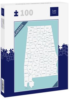 Lais Puzzle - Karte der Counties von Alabama - 100 Teile