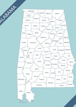Lais Puzzle - Karte der Counties von Alabama - 500 & 1.000 Teile