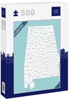 Lais Puzzle - Karte der Counties von Alabama - 500 Teile
