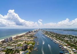Lais Puzzle - Luftaufnahme der Insel Ono, Alabama und des Strandes von Perdido, Florida - 500 & 1.000 Teile
