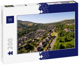 Lais Puzzle - Luftaufnahme von Häusern im walisischen Tal von Blaenau Gwent aus der Vogelperspektive - 200 Teile
