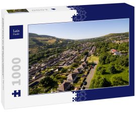 Lais Puzzle - Luftaufnahme von Häusern im walisischen Tal von Blaenau Gwent aus der Vogelperspektive - 1.000 Teile