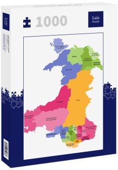 Lais Puzzle - Karte von Wales nach Counties - 1.000 Teile