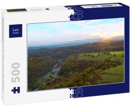Lais Puzzle - Schöne Luftaufnahme der Täler in Südwales, Blaenau Gwent, Abertillery - 500 Teile