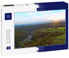Lais Puzzle - Schöne Luftaufnahme der Täler in Südwales, Blaenau Gwent, Abertillery - 1.000 Teile