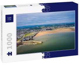 Lais Puzzle - Luftaufnahme des Strandes und Hafens von Porthcawl und des Jahrmarktes in Südwales UK - 1.000 Teile