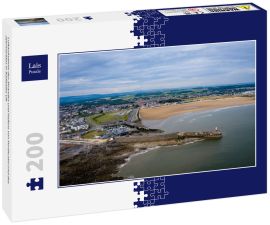 Lais Puzzle - Luftaufnahme des Strandes und Hafens von Porthcawl und des Jahrmarktes in Südwales UK - 200 Teile