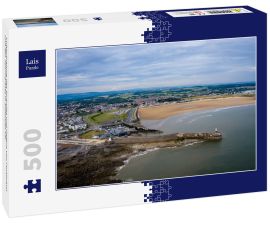 Lais Puzzle - Luftaufnahme des Strandes und Hafens von Porthcawl und des Jahrmarktes in Südwales UK - 500 Teile