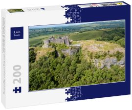 Lais Puzzle - Luftaufnahme der Ruinen einer alten Burg auf einem Hügel (Carreg Cennen, Wales, Großbritannien) - 200 Teile