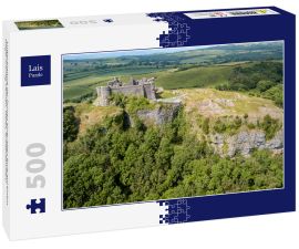 Lais Puzzle - Luftaufnahme der Ruinen einer alten Burg auf einem Hügel (Carreg Cennen, Wales, Großbritannien) - 500 Teile