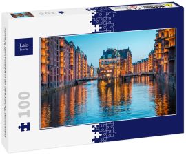 Lais Puzzle - Hamburg Speicherstadt in der Dämmerung, Deutschland - 100 Teile