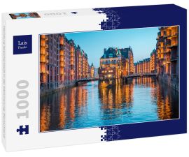 Lais Puzzle - Hamburg Speicherstadt in der Dämmerung, Deutschland - 1.000 Teile