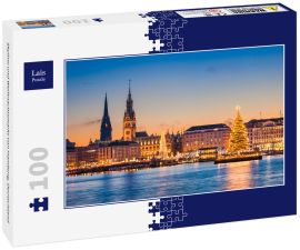 Lais Puzzle - Skyline und Weihnachtsmarkt von Hamburg, Deutschland - 100 Teile