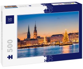 Lais Puzzle - Skyline und Weihnachtsmarkt von Hamburg, Deutschland - 500 Teile