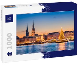 Lais Puzzle - Skyline und Weihnachtsmarkt von Hamburg, Deutschland - 1.000 Teile