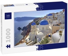 Lais Puzzle - Stadtbild mit Kirchen am Hang mit Blick auf Caldera, Oia, Santorin, Thira, Kykladen, Ägäische Inseln, Ägäisches Meer, Griechenland, Europa - 1.000 Teile