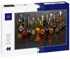 Lais Puzzle - Kräuter und Gewürze auf Graphithintergrund - 500 Teile