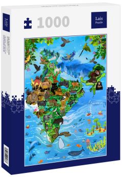 Lais Puzzle - Karte Indien aus Tieren - 1.000 Teile