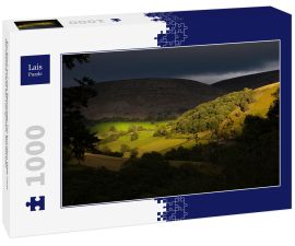 Lais Puzzle - Ein Blick auf das Eglwyseg-Tal auf dem Weg vom Horseshoe Pass bei Llangollen, Nordwales - 1.000 Teile