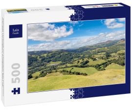 Lais Puzzle - Walisische Landschaft, von Castell Dinas Bran aus gesehen, in der Nähe von Llangollen, Denbighshire, Wales, UK - 500 Teile