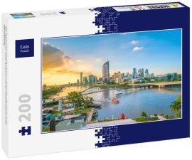 Lais Puzzle - Die Skyline der Stadt Brisbane und der Fluss Brisbane in der Dämmerung - 200 Teile