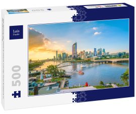 Lais Puzzle - Die Skyline der Stadt Brisbane und der Fluss Brisbane in der Dämmerung - 500 Teile