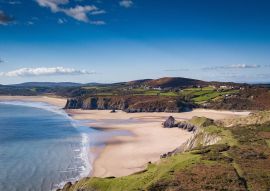 Lais Puzzle - Three Cliffs Bay Gower Halbinsel Wales Großbritannien Luftaufnahme - 500 & 1.000 Teile