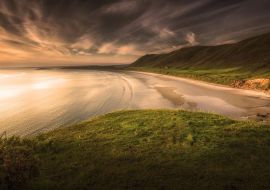 Lais Puzzle - Sonnenuntergang in der Rhossili-Bucht auf der Halbinsel Gower, Swansea, Südwales, Großbritannien - 500 & 1.000 Teile