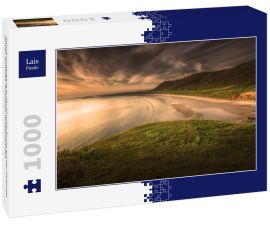 Lais Puzzle - Sonnenuntergang in der Rhossili-Bucht auf der Halbinsel Gower, Swansea, Südwales, Großbritannien - 1.000 Teile