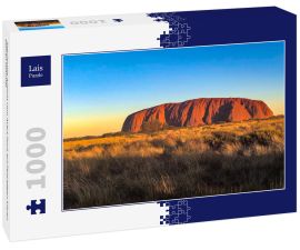 Lais Puzzle - Szenisches Ansicht vom Ayers Rock auf Feld gegen klaren blauen Himmel - 1.000 Teile