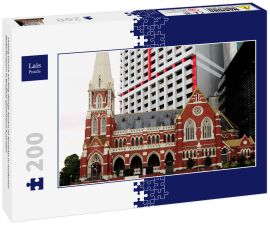 Lais Puzzle - Uniting Church am King George Square im Kontrast zu modernen Wolkenkratzern in Brisbane Queensland Australien - 200 Teile
