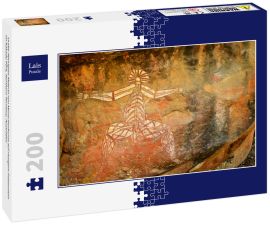 Lais Puzzle - Uralte Aborigine-Malerei von Menschenkunst auf riesigem Felsenstein im Kakadu Park, Northern Territory, Australien - 200 Teile