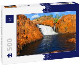 Lais Puzzle - Schöner Wasserfall Edith Falls mit roten Felsen im Northern Territory, Australien in der Nähe von Pine Creek - 500 Teile