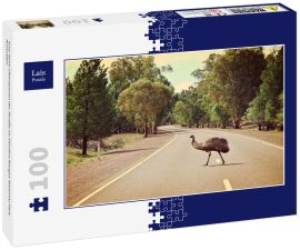 Lais Puzzle - Emu beim Überqueren der Straße im Flinders Ranges National Park, Australien - 100 Teile