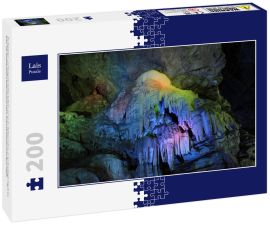 Lais Puzzle - Die Stalaktiten- und Stalagmitenhöhlen befinden sich an der Ostküste Indiens, in den Ananthagiri-Hügeln des Araku-Tals, Visakhapatnam in Andhra Pradesh, Indien. Gesteinsformationen in den Borra-Höhlen - 200 Teile