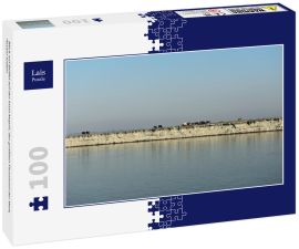 Lais Puzzle - Blick auf Büffel auf der Insel Majuli, der größten Flussinsel der Welt, Assam Indien - 100 Teile