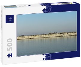 Lais Puzzle - Blick auf Büffel auf der Insel Majuli, der größten Flussinsel der Welt, Assam Indien - 500 Teile