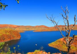 Lais Puzzle - Hoch oben Blick auf den schönen Lake Argyle in der Nähe von Kununurra, Westaustralien an einem warmen sonnigen Tag mit blauem Himmel - 500 & 1.000 Teile
