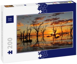 Lais Puzzle - Sonnenuntergang Reflexionen auf See Menindee Outback Australien - 200 Teile