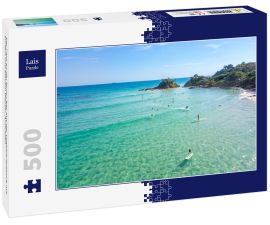 Lais Puzzle - Der Pass an der Byron Bay aus der Vogelperspektive mit Surfern und blauem Wasser, Australien - 500 Teile